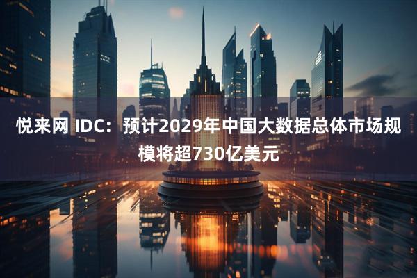 悦来网 IDC：预计2029年中国大数据总体市场规模将超730亿美元